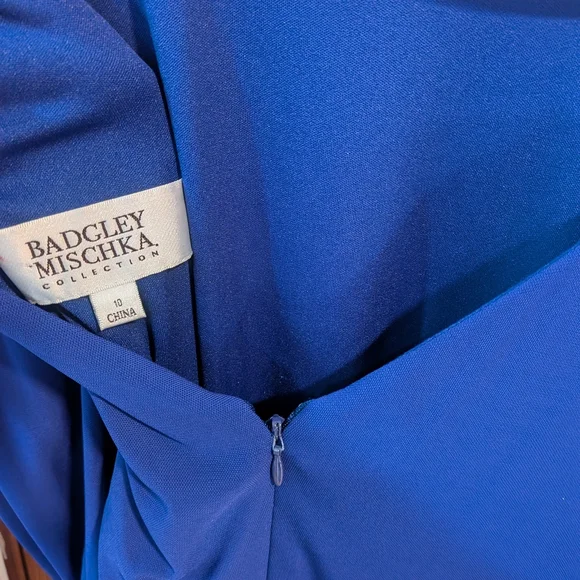 Badgley Mischka Royal Blue Long Sleeve Dress - Picture 3 of 5